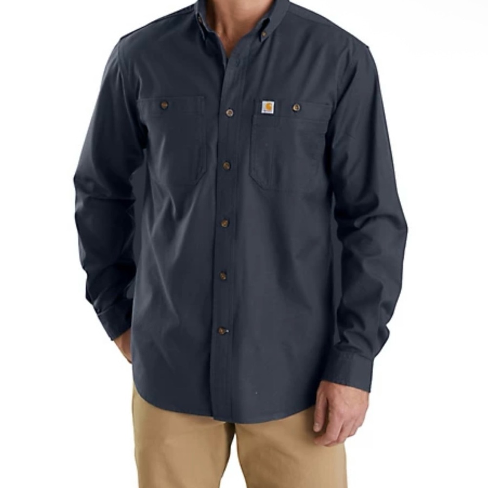Carhartt Men's Navy Casual Button Down Shirt